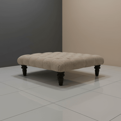 Hand - Upholstered Square Footstool Coffee Table Contemporary Aesthetic non - storage - ISTOOLS