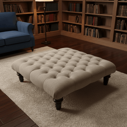 Hand - Upholstered Square Footstool Coffee Table Contemporary Aesthetic non - storage - ISTOOLS
