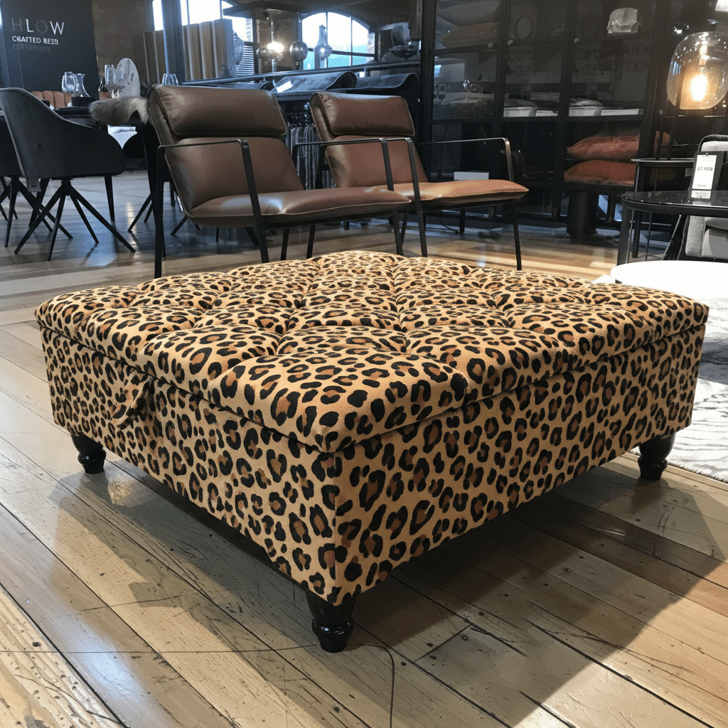 Hand - Upholstered Square Storage Box Buttoned Detail bec - ISTOOLS