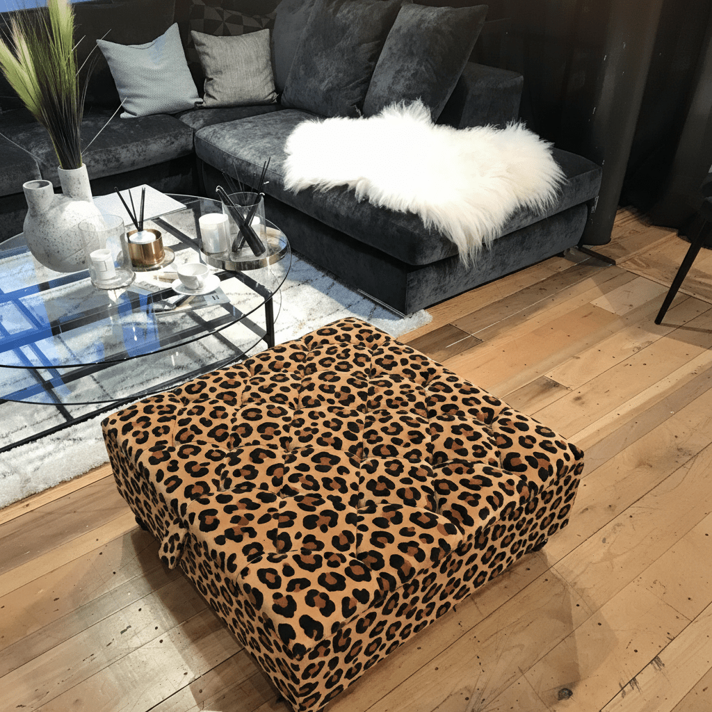 Hand - Upholstered Square Storage Box Buttoned Detail bec - ISTOOLS