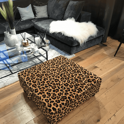 Hand - Upholstered Square Storage Box Buttoned Detail bec - ISTOOLS