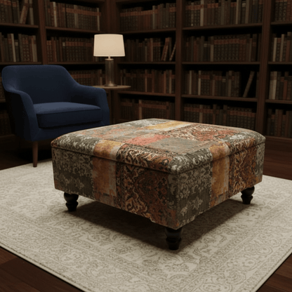 Hand - Upholstered Storage Bench Smooth Lid Neutral Palette - ISTOOLS