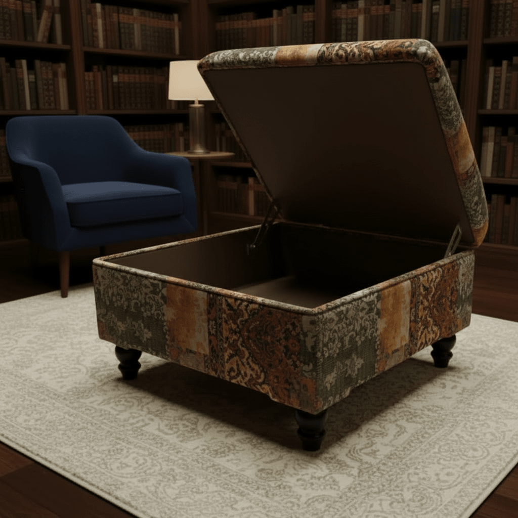 Hand - Upholstered Storage Bench Smooth Lid Neutral Palette - ISTOOLS