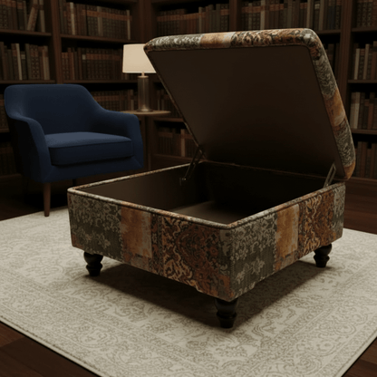Hand - Upholstered Storage Bench Smooth Lid Neutral Palette - ISTOOLS