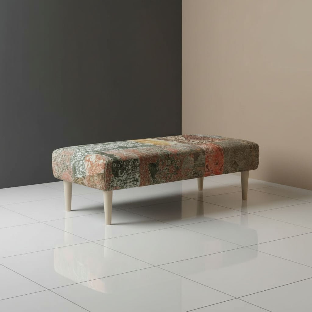 Hand - Upholstered Storage Footstool Box Contemporary Aesthetic - ISTOOLS
