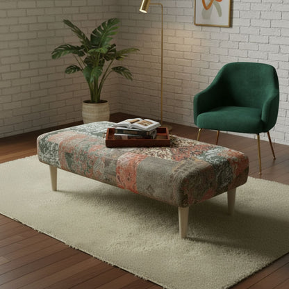 Hand - Upholstered Storage Footstool Box Contemporary Aesthetic - ISTOOLS