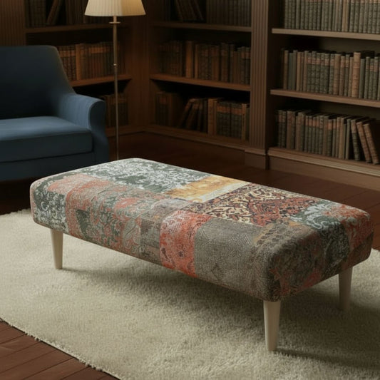 Hand - Upholstered Storage Footstool Box Contemporary Aesthetic - ISTOOLS