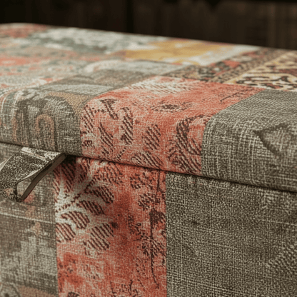 Hand - Upholstered Storage Footstool Box Contemporary Aesthetic - ISTOOLS