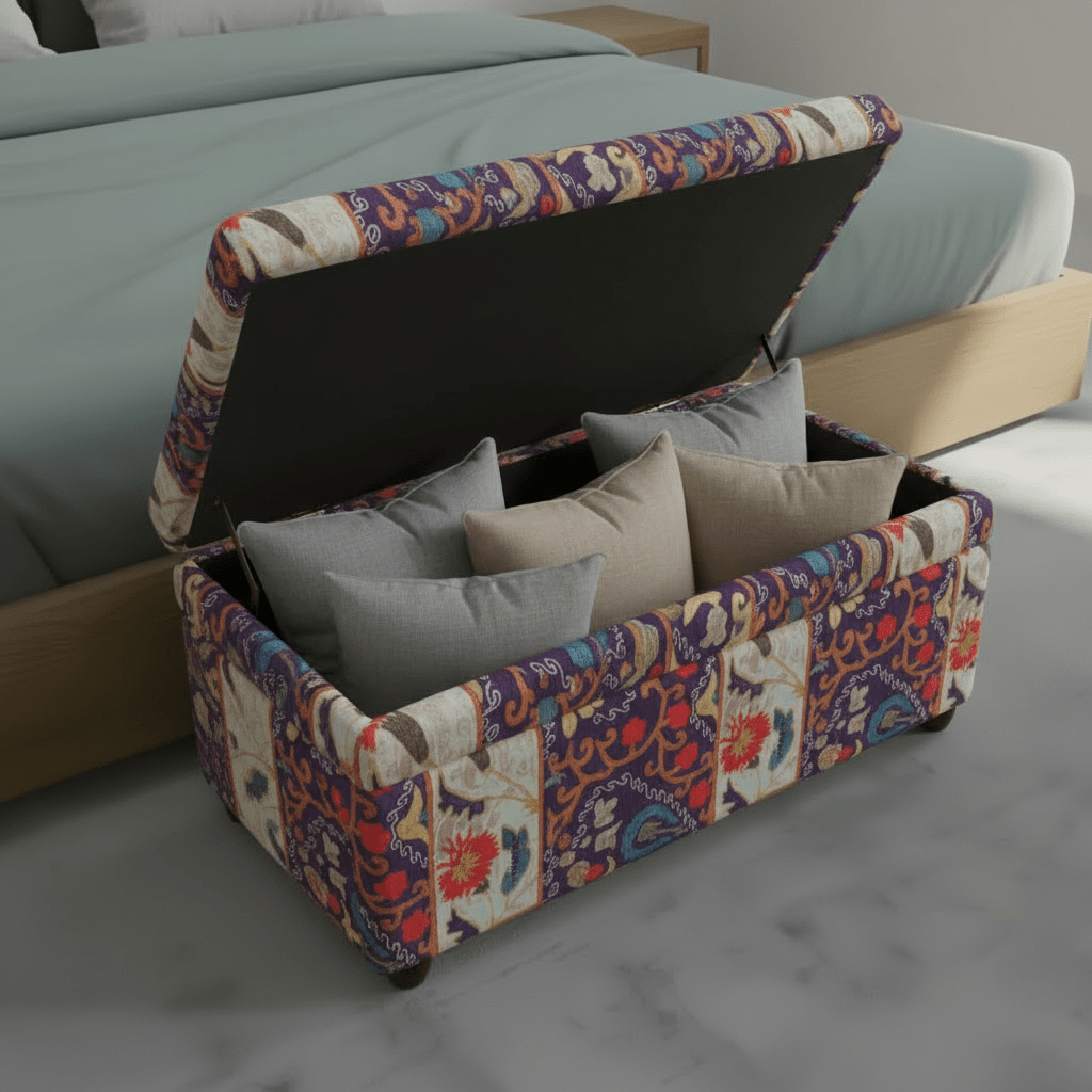 Handcrafted Bedroom Storage Ottoman Expressive Aesthetic - ISTOOLS