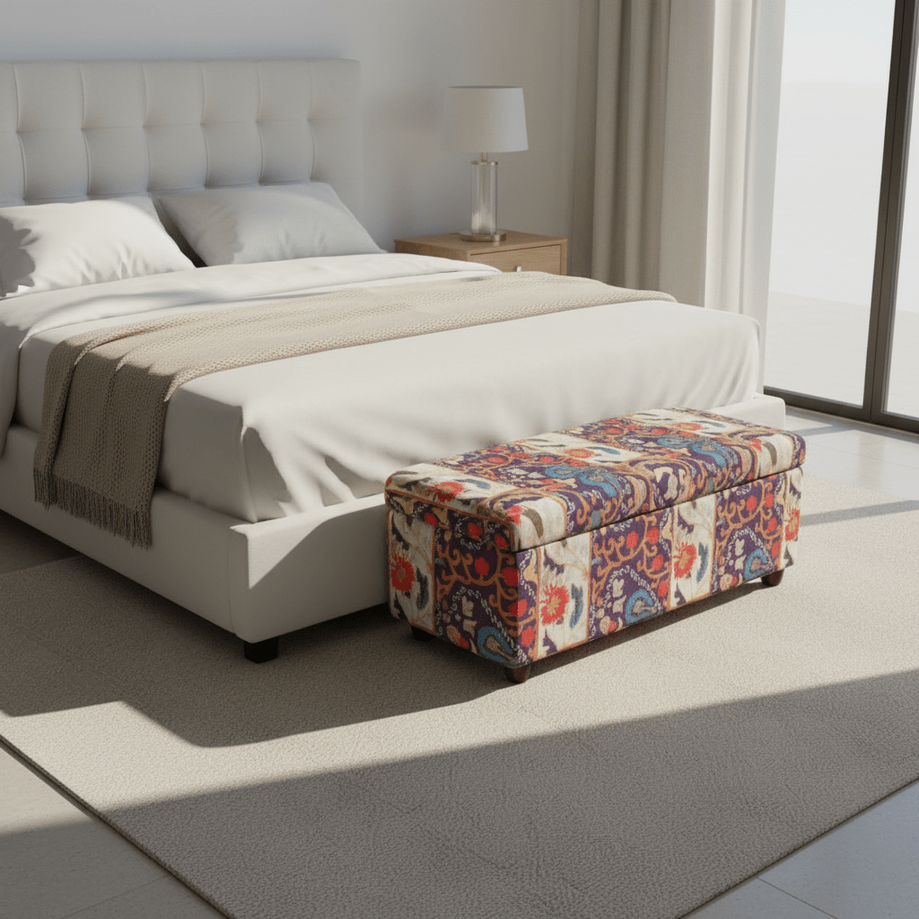 Handcrafted Bedroom Storage Ottoman Expressive Aesthetic - ISTOOLS