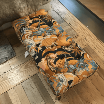 Handcrafted Rectangle End of Bed Buttoned Bench bec - ISTOOLS