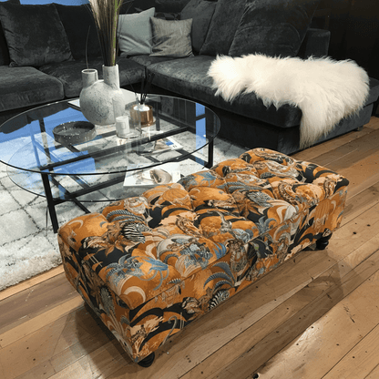 Handcrafted Rectangle End of Bed Buttoned Bench bec - ISTOOLS