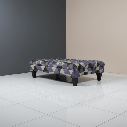 Handcrafted Rectangular Buttoned Ottoman Centrepiece Aesthetic - ISTOOLS