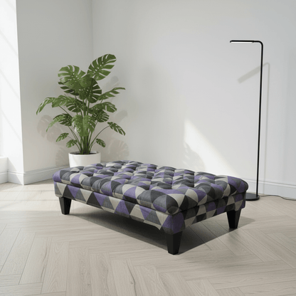 Handcrafted Rectangular Buttoned Ottoman Centrepiece Aesthetic - ISTOOLS