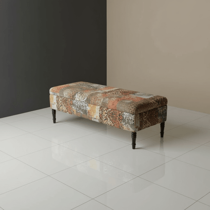 Handcrafted Rectangular Ottoman Bench Abstract Aesthetic UK - ISTOOLS