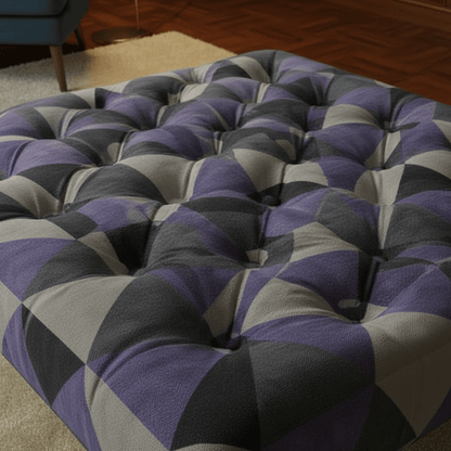 Handcrafted Square Buttoned Ottoman Centrepiece Aesthetic - ISTOOLS