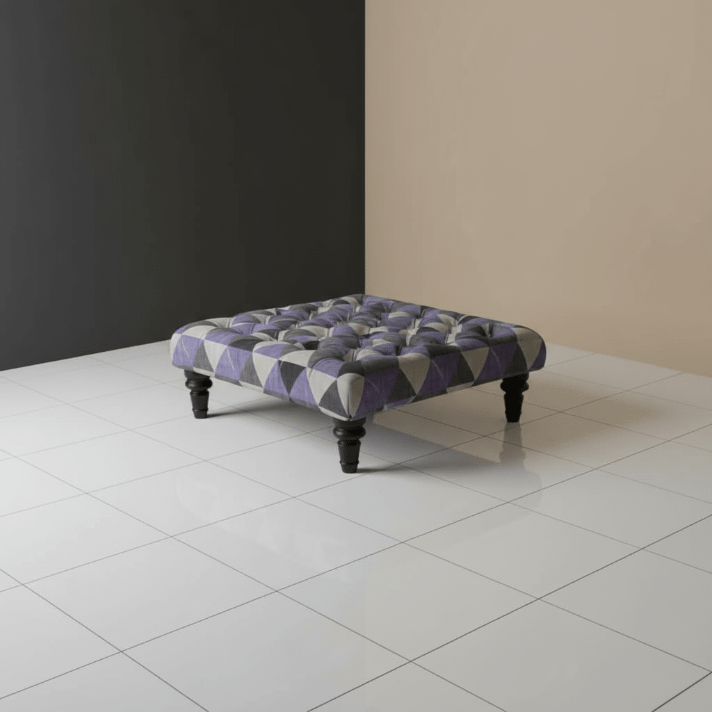Handcrafted Square Buttoned Ottoman Centrepiece Aesthetic - ISTOOLS