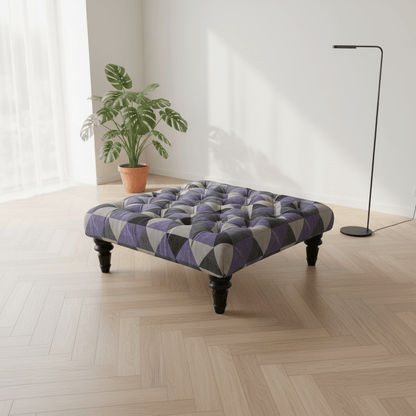 Handcrafted Square Buttoned Ottoman Centrepiece Aesthetic - ISTOOLS