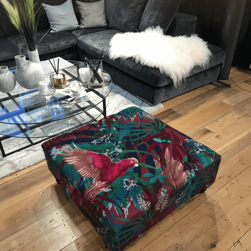 Handcrafted Square Coffee Table Ottoman with Storage bec - ISTOOLS