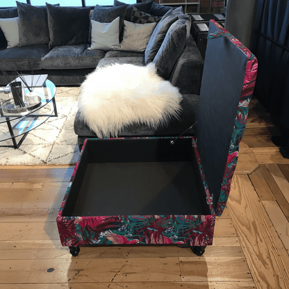 Handcrafted Square Coffee Table Ottoman with Storage bec - ISTOOLS