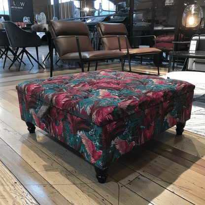 Handcrafted Square Coffee Table Ottoman with Storage bec - ISTOOLS