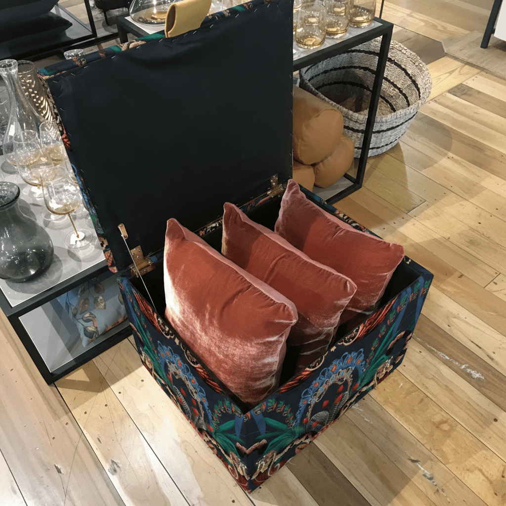Handcrafted Square Floor Footstool Deep Buttoned bec - ISTOOLS