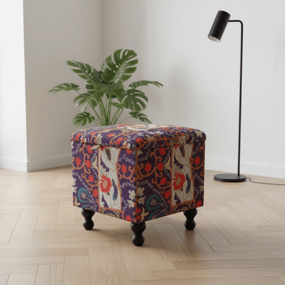 Handcrafted Square Storage Ottoman Expressive Aesthetic - ISTOOLS
