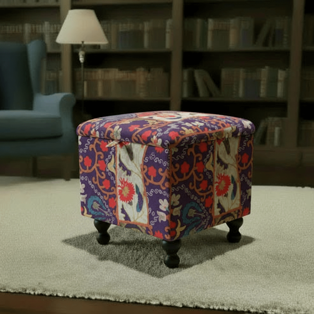 Handcrafted Square Storage Ottoman Expressive Aesthetic - ISTOOLS