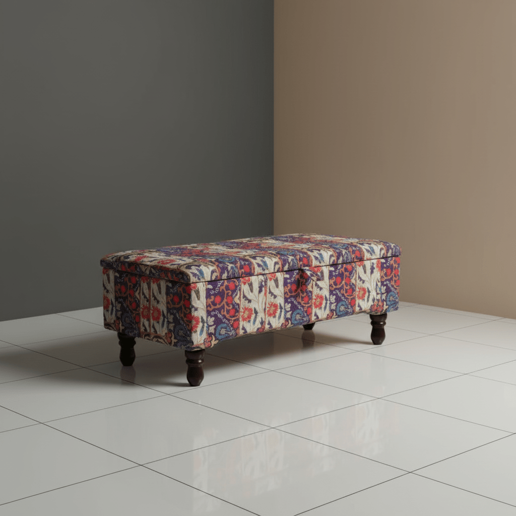 Handcrafted Storage Ottoman Expressive Aesthetic Smooth Top - ISTOOLS