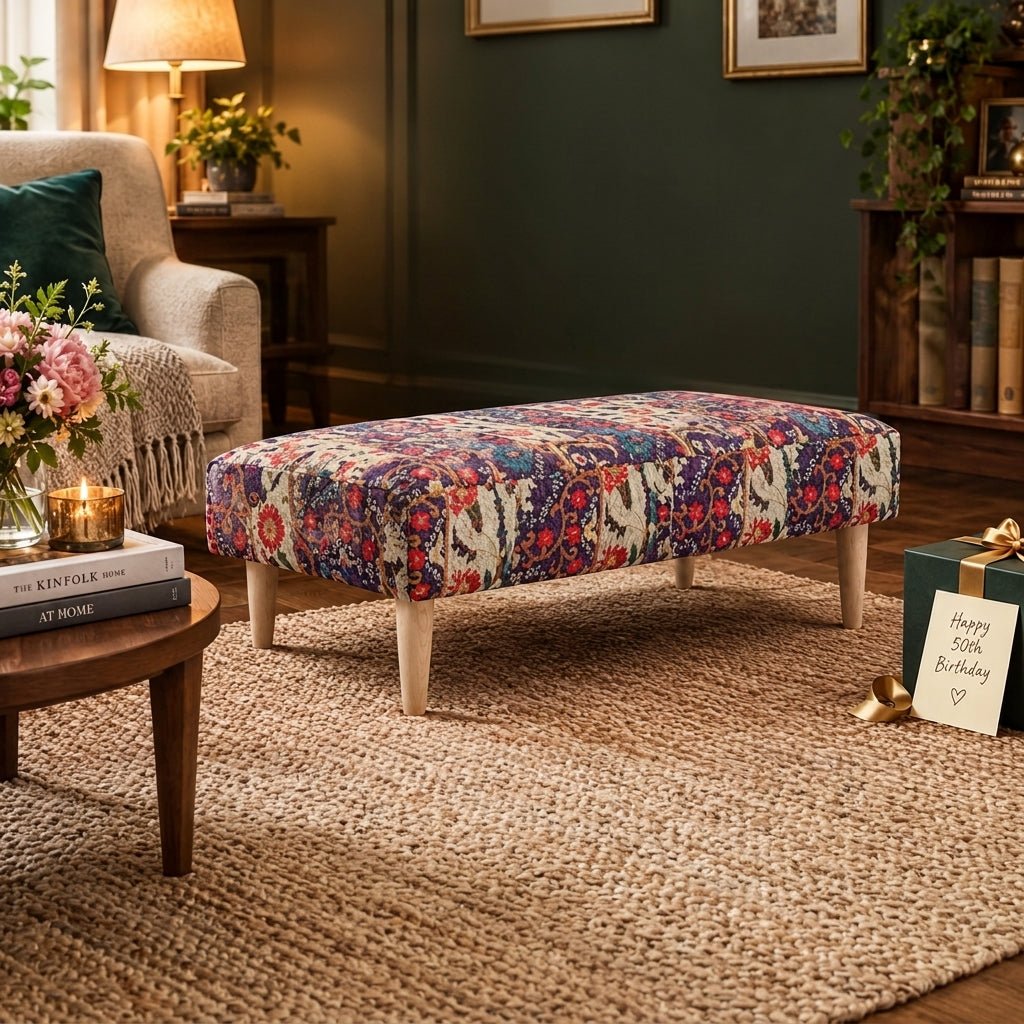 Handcrafted Storage Ottoman Expressive Aesthetic Smooth Top - ISTOOLS