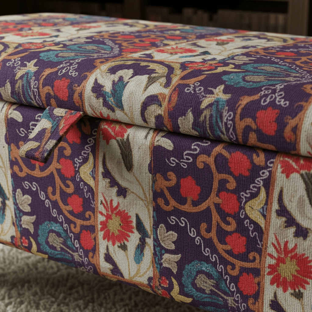 Handcrafted Storage Ottoman Expressive Aesthetic Smooth Top - ISTOOLS