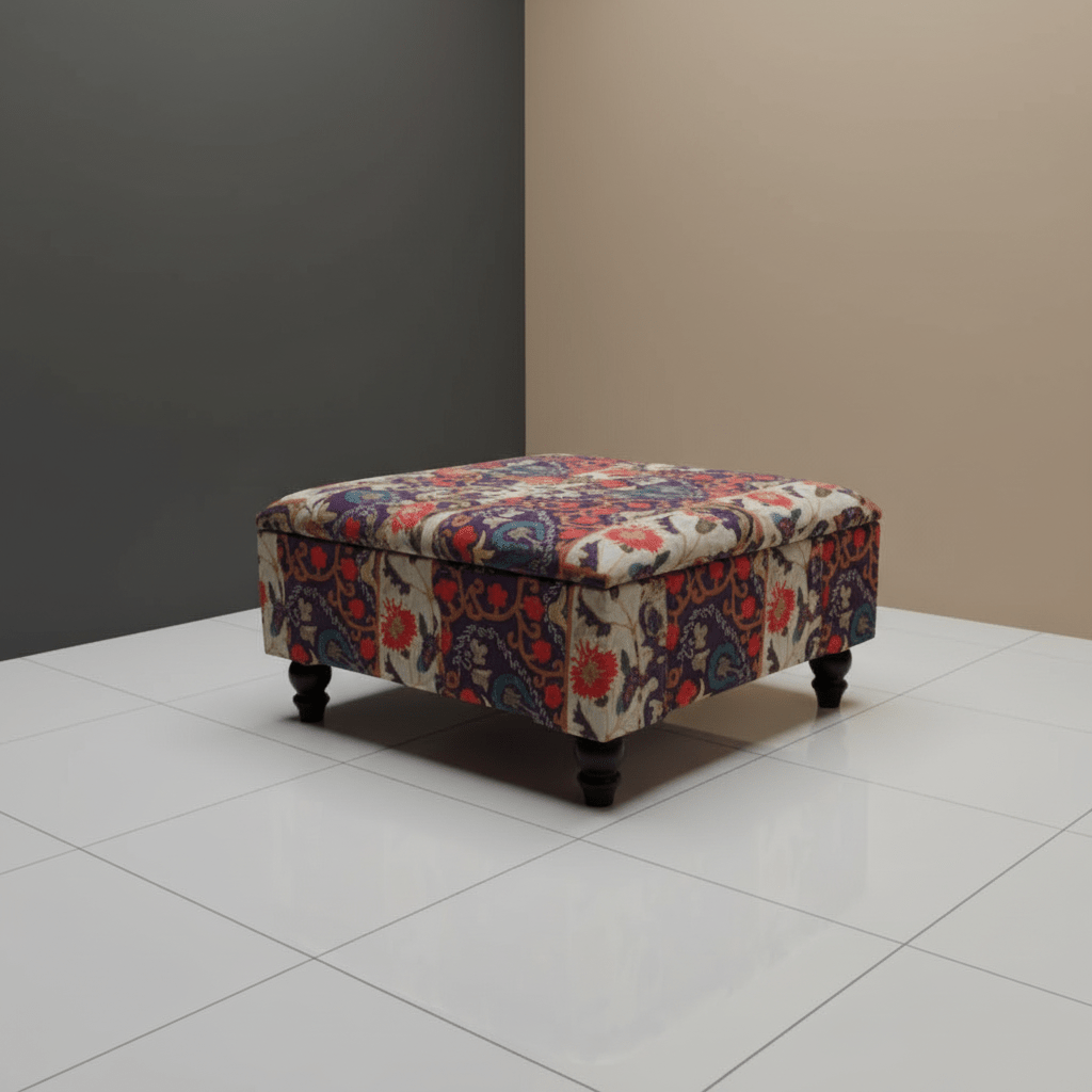 Handcrafted Storage Ottoman Minimalist Aesthetic Smooth Top - ISTOOLS