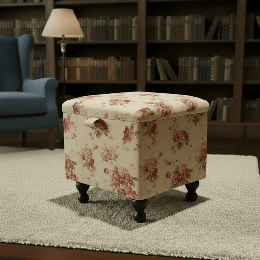 Handcrafted Tray Table Base & Footstool Combo – Multi - Purpose Storage Ottoman UK - ISTOOLS