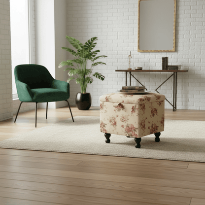 Handcrafted Tray Table Base & Footstool Combo – Multi - Purpose Storage Ottoman UK - ISTOOLS