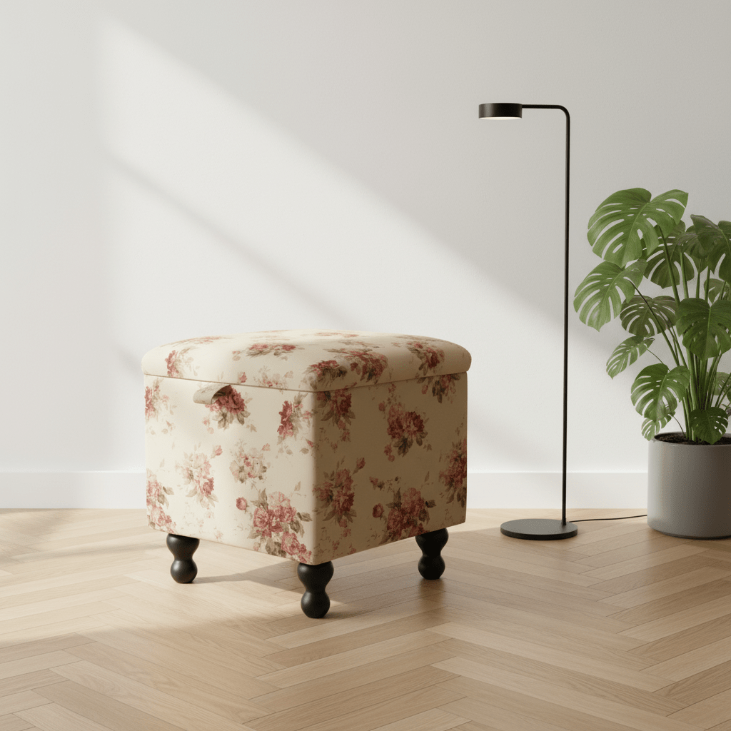 Handcrafted Tray Table Base & Footstool Combo – Multi - Purpose Storage Ottoman UK - ISTOOLS