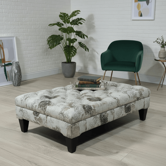 Handcrafted Tufted Coffee Table Bench Multi - Toned Finish - ISTOOLS