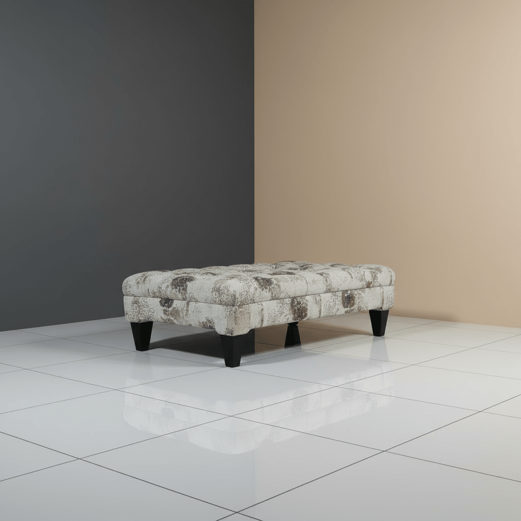 Handcrafted Tufted Coffee Table Bench Multi - Toned Finish - ISTOOLS