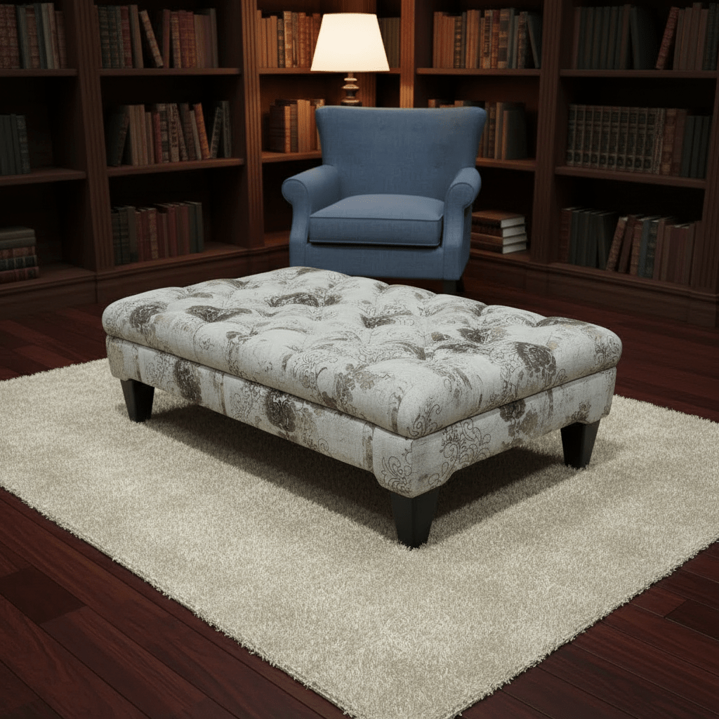 Handcrafted Tufted Coffee Table Bench Multi - Toned Finish - ISTOOLS