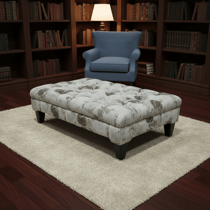 Handcrafted Tufted Coffee Table Bench Multi - Toned Finish - ISTOOLS
