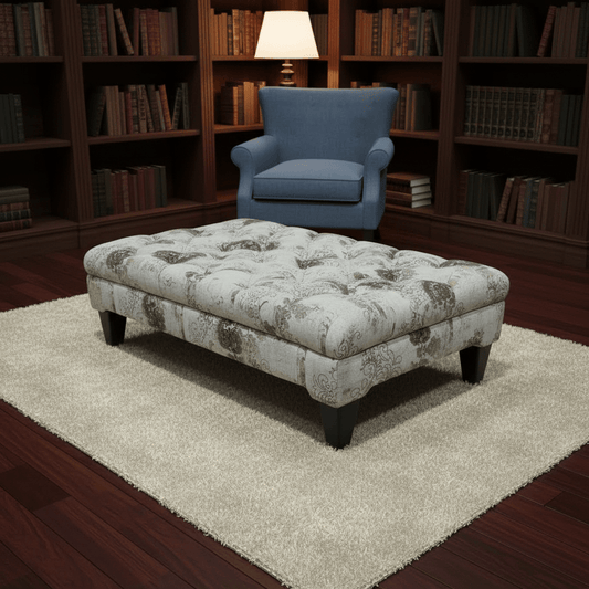 Handcrafted Tufted Coffee Table Bench Multi - Toned Finish - ISTOOLS