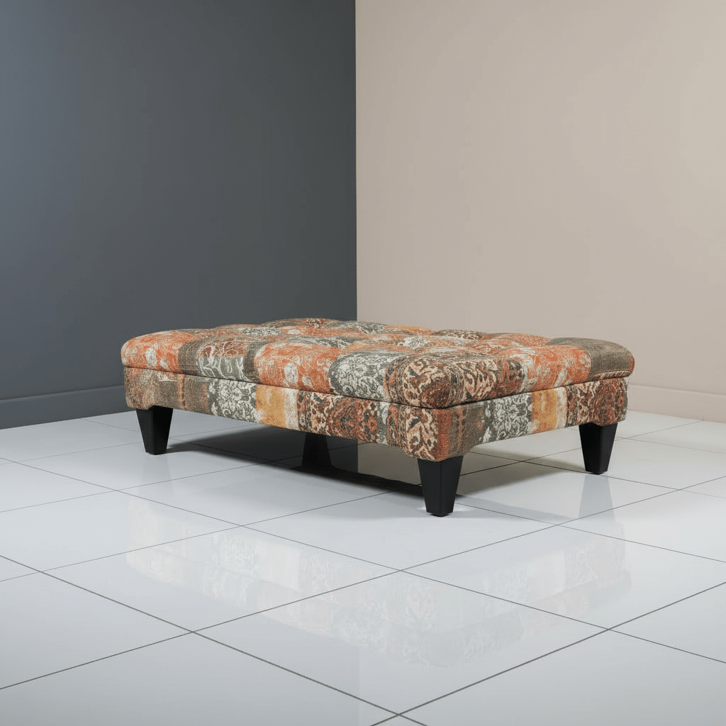 Handcrafted Tufted Footstool Table Contemporary Print UK - ISTOOLS