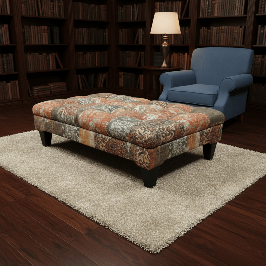 Handcrafted Tufted Footstool Table Contemporary Print UK - ISTOOLS