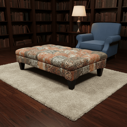 Handcrafted Tufted Footstool Table Contemporary Print UK - ISTOOLS