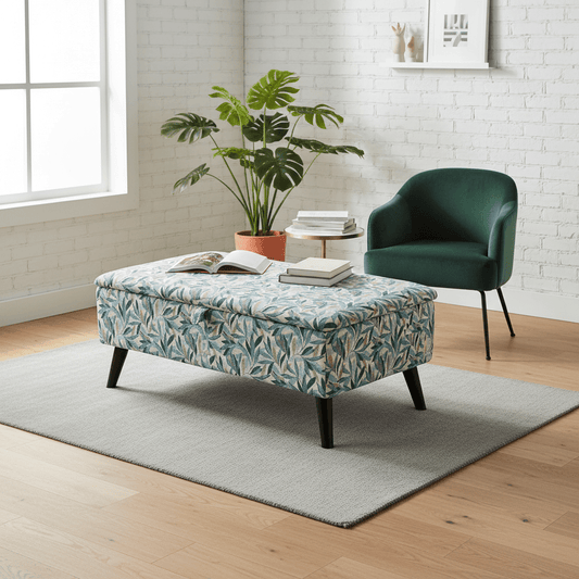 Handcrafted UK Ottoman Bench | Solid Wood Storage & Designer Pattern Seating - ISTOOLS