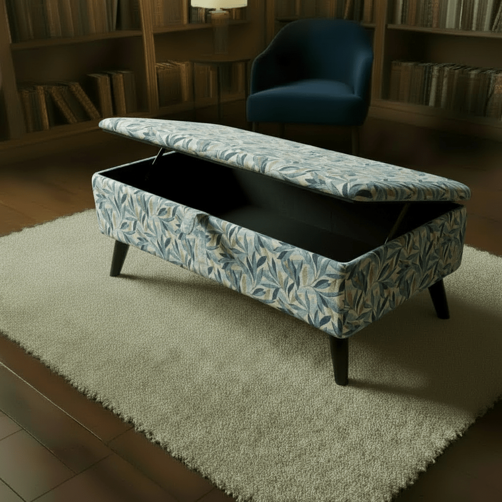 Handcrafted UK Ottoman Bench | Solid Wood Storage & Designer Pattern Seating - ISTOOLS