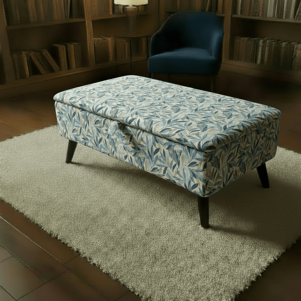 Handcrafted UK Ottoman Bench | Solid Wood Storage & Designer Pattern Seating - ISTOOLS