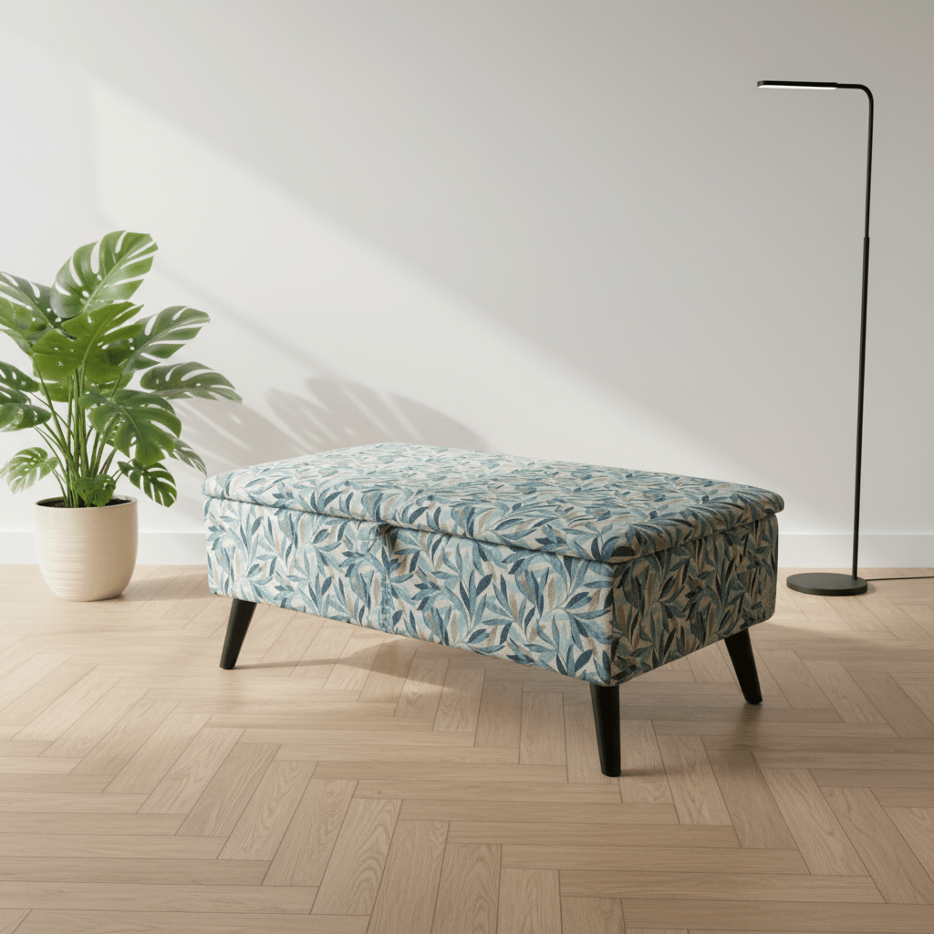 Handcrafted UK Ottoman Bench | Solid Wood Storage & Designer Pattern Seating - ISTOOLS