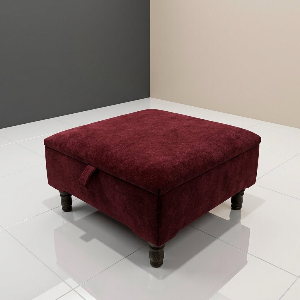 HANDCRAFTED UPHOLSTERED STORAGE POUFFE MADE TO MEASURE - ISTOOLS
