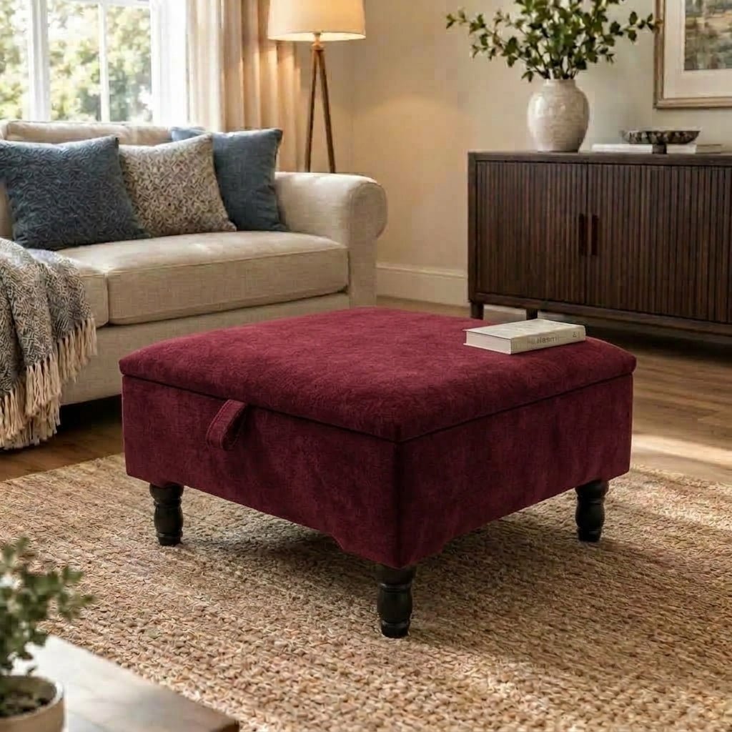 HANDCRAFTED UPHOLSTERED STORAGE POUFFE MADE TO MEASURE - ISTOOLS