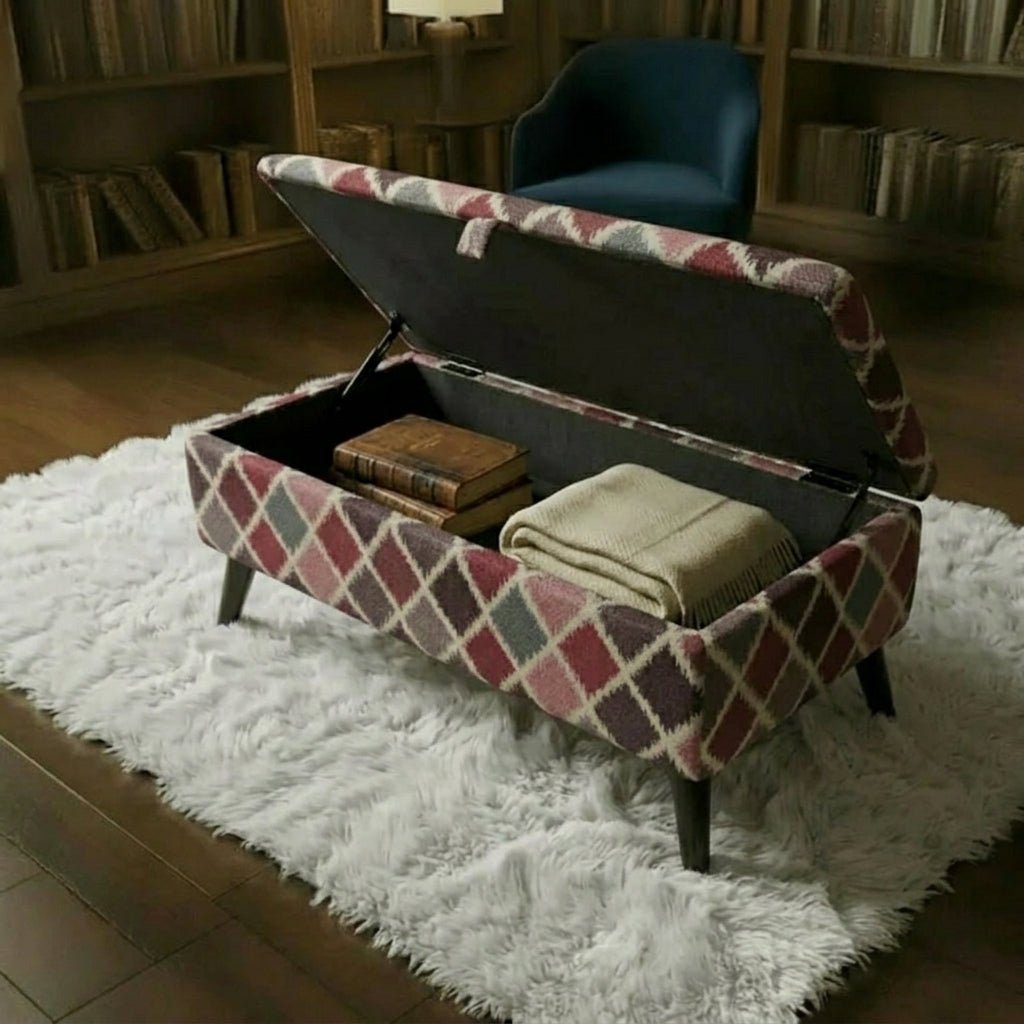 Handmade Rectangular Window Seat Bench – Multi-Purpose Footstool & Storage Seat - ISTOOLS